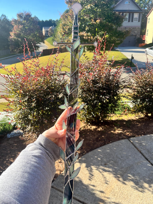 Elven Sword Stained Glass Digital Pattern