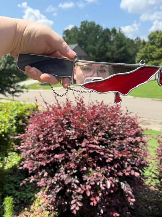 Stained Glass Decorative Bloody Knife