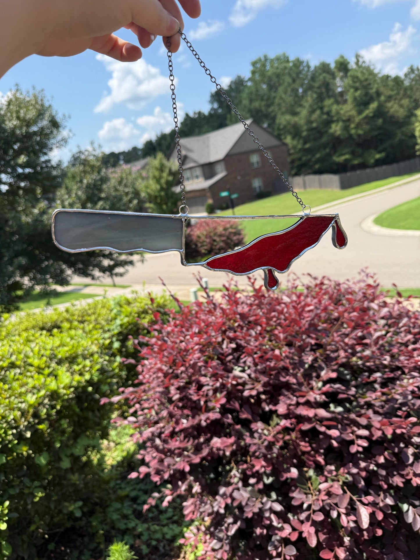 Stained Glass Decorative Bloody Knife