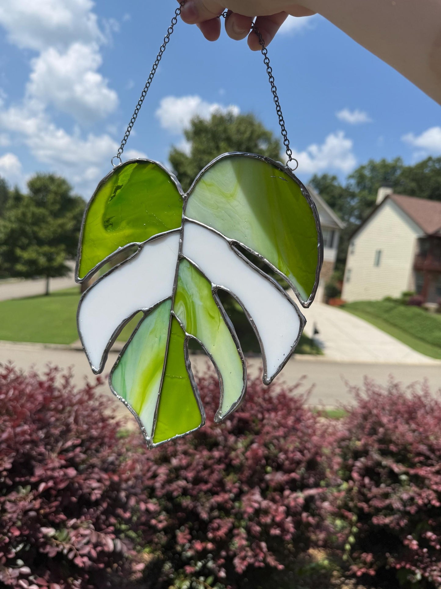 Stained Glass Monstera Leaf