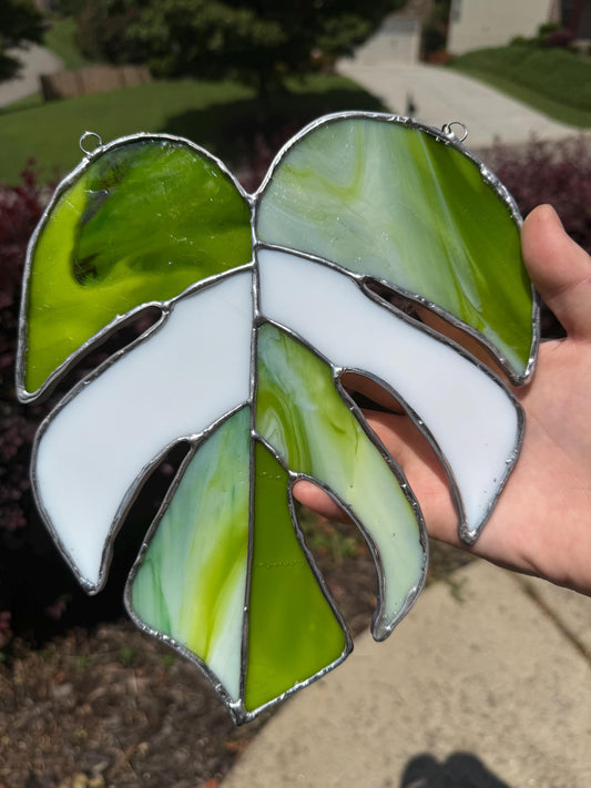 Stained Glass Monstera Leaf