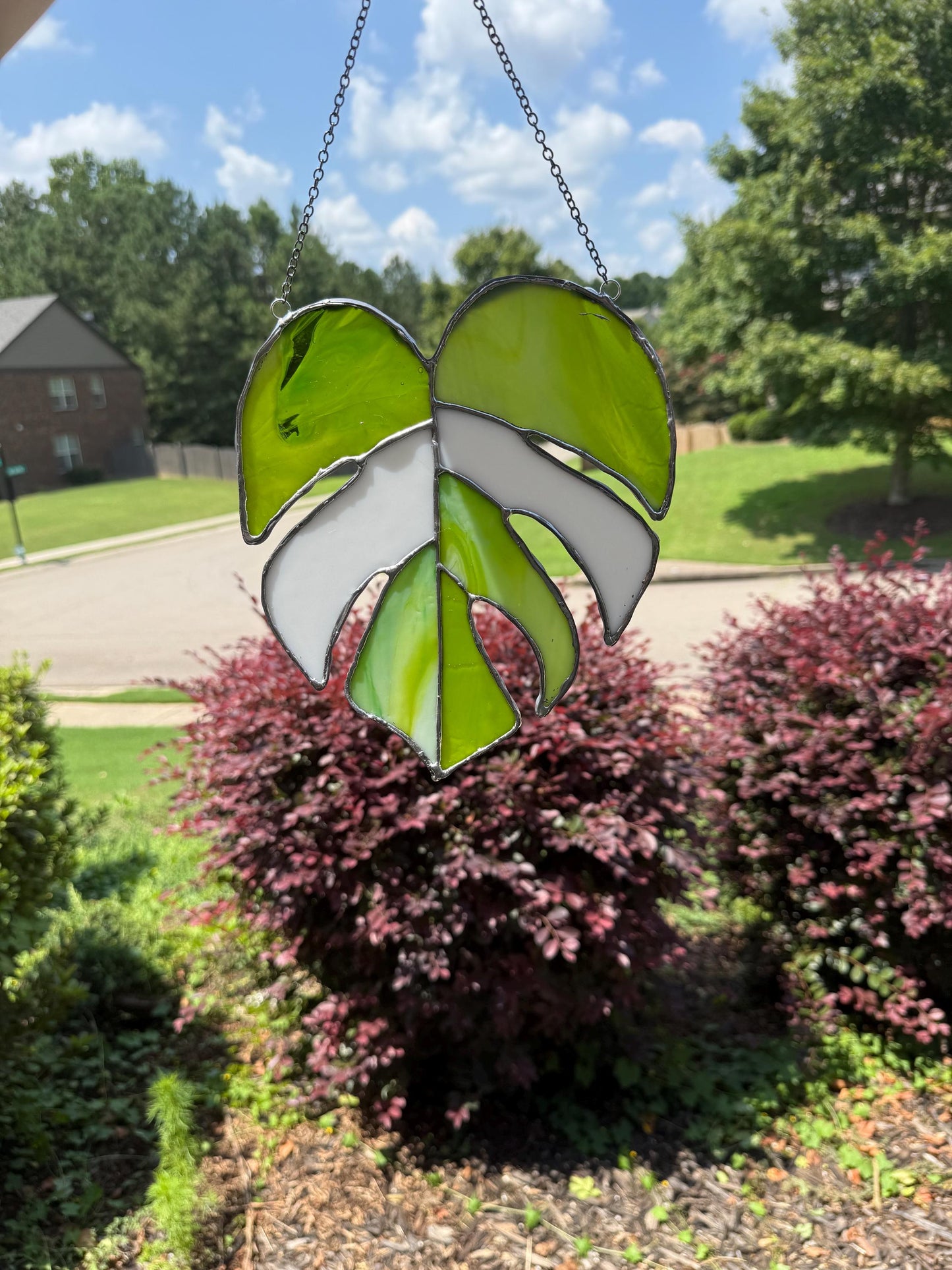 Stained Glass Monstera Leaf